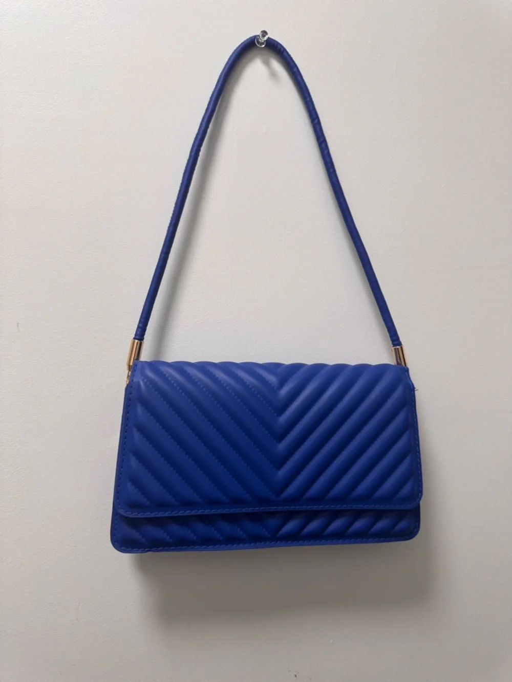 Royal Blue Quilted Shoulder Bag